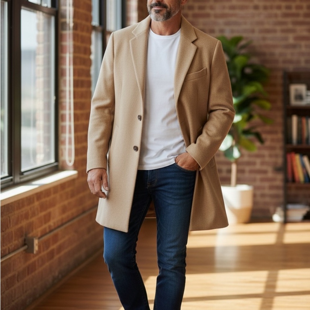 Men's Classic Tan Trench Coat